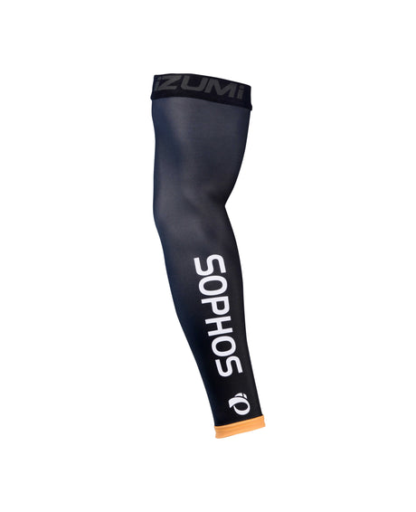 black arm warmer with white sophos text logo down sleeve