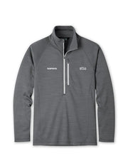 grey half zipper Stio fleece with white Sophos text logo on right chest