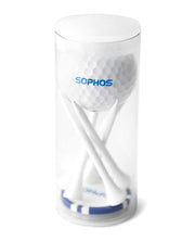 Sophos branded golf, chip and tees inside container