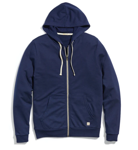 navy blue full zip hoodie
